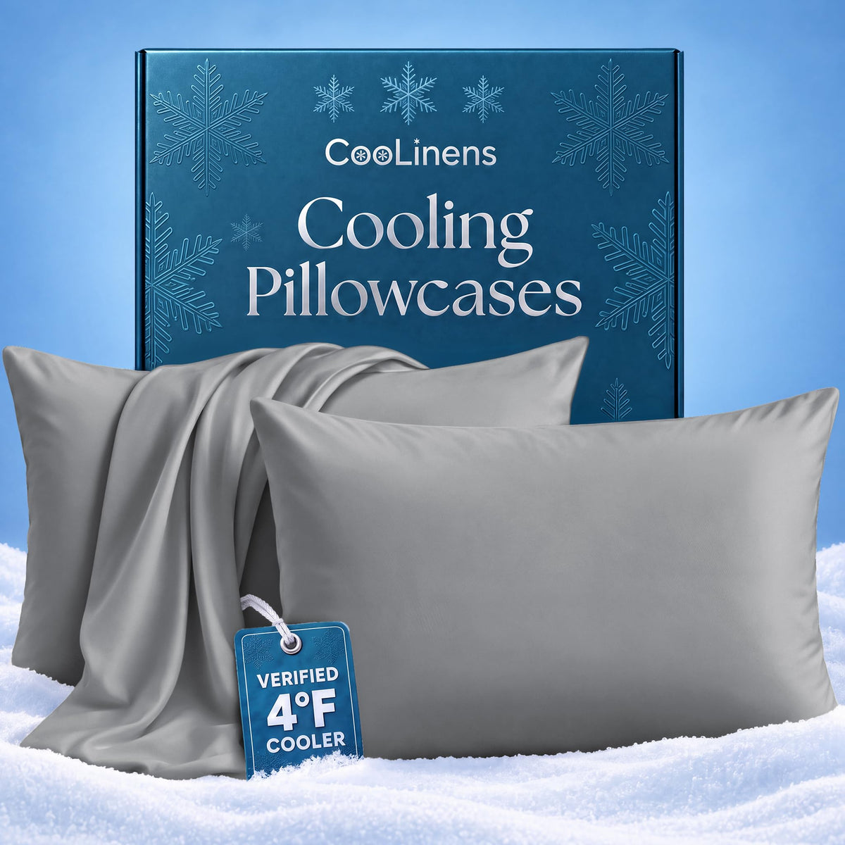Cooling Pillow Cases Standard Size | Set of 2 for Hot Sleepers - Image 1