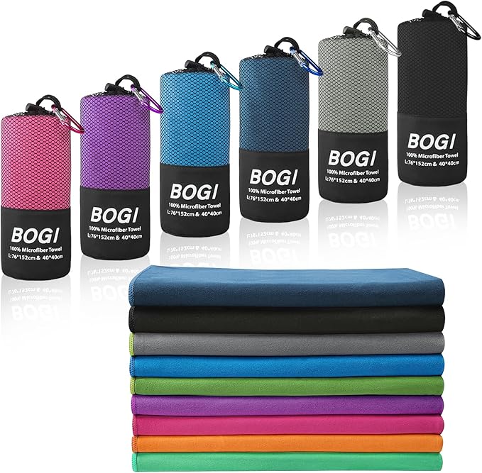 Microfiber Travel Sports Towel-Quick Dry Soft Lightweight Absorbent Compact for Camping Gym Beach Bath Yoga Backpacking (S:16''x32'',2Pcs-Black)