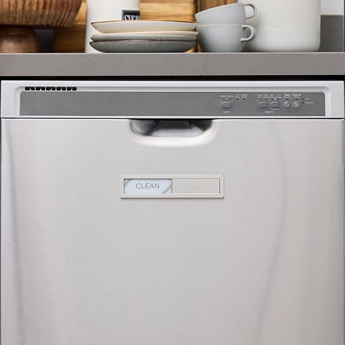 Stainless Steel Clean Dirty Magnet for Dishwasher, Magnetic Dishwasher Clean Dirty Sign with Protective Backing & Adhesives, Kitchen Accessories Decor, Premium Dirty Clean Dishwasher Magnet