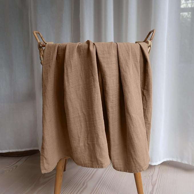 Baby Swaddle – Organic Cotton Muslin Baby Swaddles for Newborns 47” x 47” (Natural)