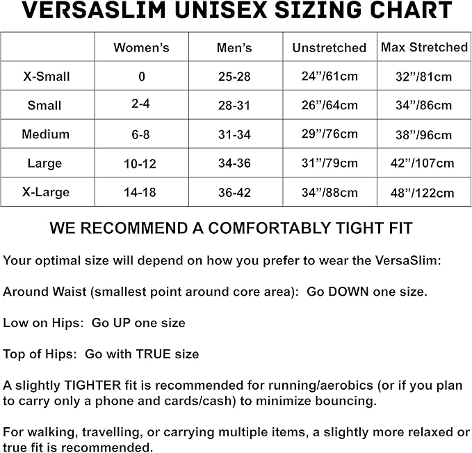 Sporteer VersaSlim Running Belt - Low-Profile Workout Waist Pack for Gym & HIIT - Zero-Bounce Minimalist Phone Holder for Activewear - Nylon Spandex Blend (Black, X-Small)