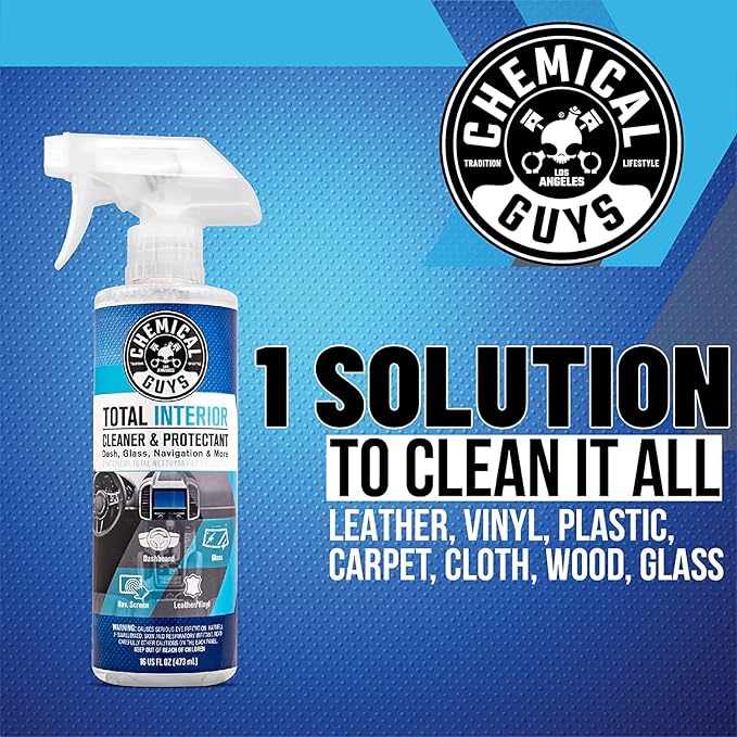 Chemical Guys Foaming Citrus Fabric Clean Carpet & Upholstery Cleaner, Ready To Use, Sprayable 16 fl oz, Citrus Scent + Total Interior Cleaner and Protectant, 16 fl oz