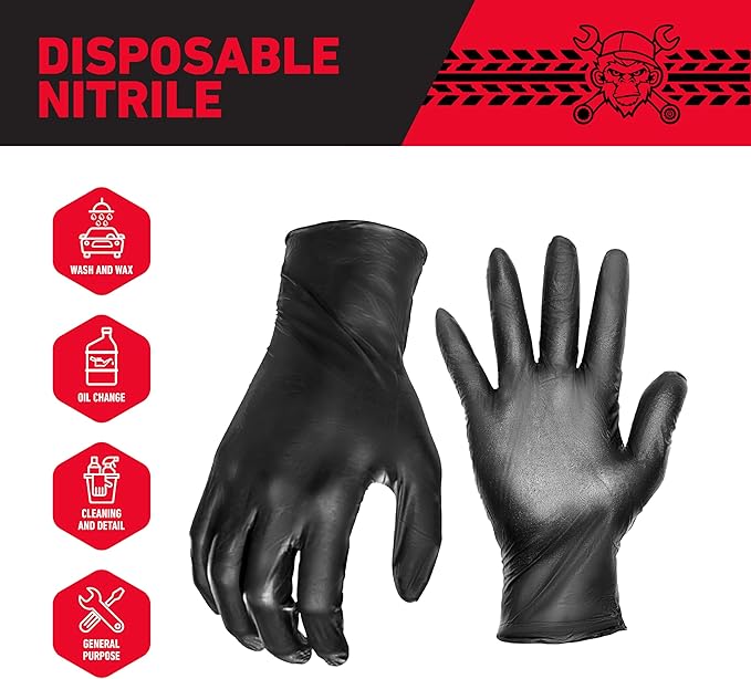 Grease Monkey Work Gloves, Men's Nitrile All Purpose Gloves with Grip for Construction, Safety, Mechanics, Touchscreen