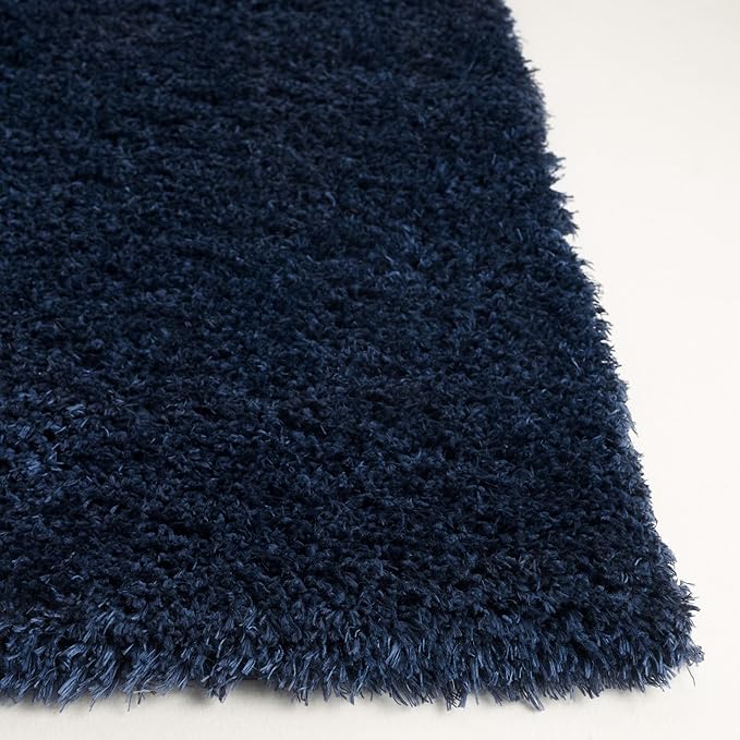 SAFAVIEH Area Rug 8x10 - Lindsay Shag Collection - Large - Navy, Non-Shedding & Easy Cleaning, Ultra Plush Thick Pile, Ideal for Living Room, Bedroom, Dining Space (LNS560N)