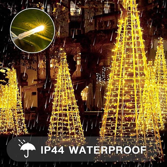 suddus Indoor Christmas Lights with Remote, Warm White String Lights Plug in with Timer, 33ft 100 LED Twinkle Fairy Lights for Bedroom Dorm Xmas Tree Wreath Wedding Garden Party Outdoor Decorations