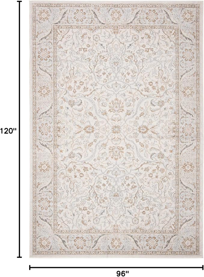 SAFAVIEH Area Rug 8x10 - Isabella Collection - Large - Cream & Beige, Oriental Design, Non-Shedding & Easy Cleaning, Ideal for Living Room, Bedroom, Office, Dining Space (ISA912A)