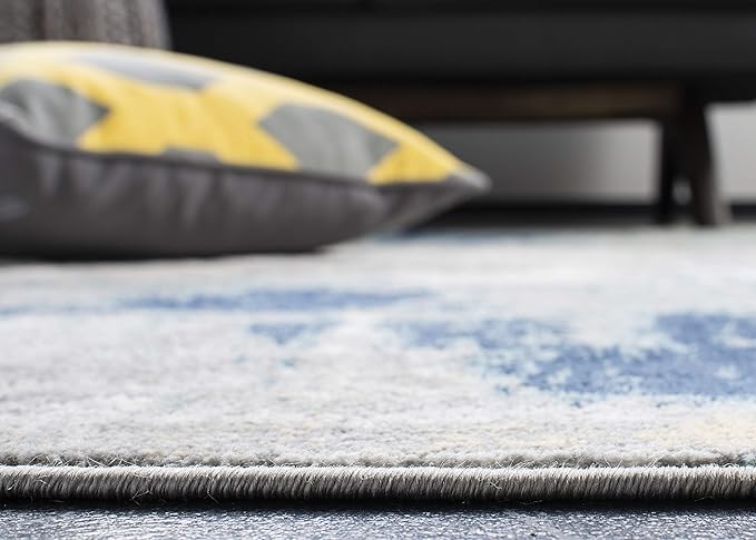 SAFAVIEH Jasper Collection Runner Rug - 2' x 8', Grey & Gold, Modern Abstract Design, Non-Shedding & Easy Care, Ideal for High Traffic Areas in Living Room, Bedroom (JSP101A)