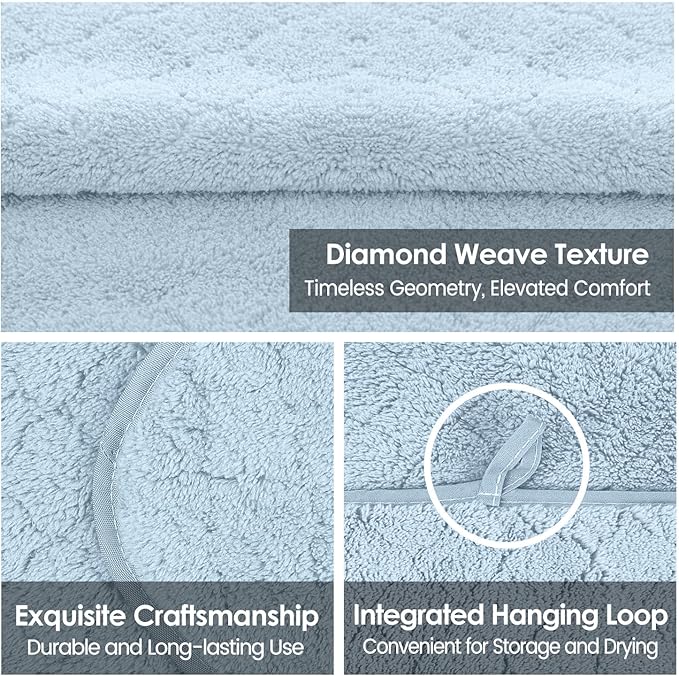 Bath Towels Pack of 2, 30 in x 60 in, Large Microfiber Bath Towel Set, Ultra Soft, Super Absorbent, Fast Drying, Use for Sauna, Sport, Travel, Fitness, SPA, Yoga,Coral Fleece -Light Blue
