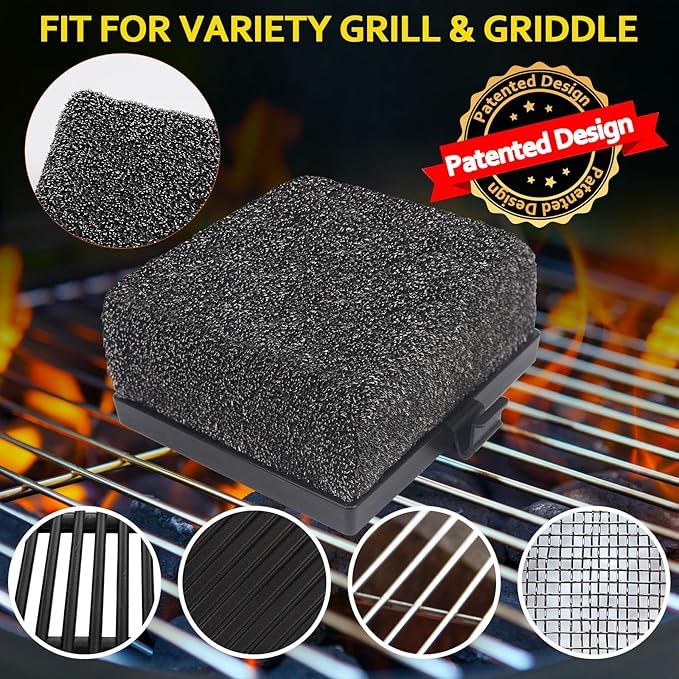 Bristle-Free Replacement Grill Brush Head — Heat-Resistant Snap-On Steam Brush Head, Dishwasher-Safe Replacement for Gas, Charcoal, Ceramic & Infrared Grills