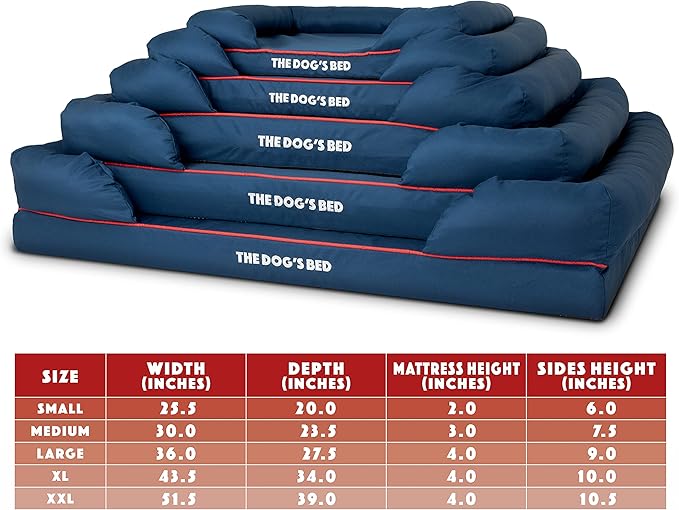 The Dog’s Bed, XL Oxford Blue, Memory Foam, Pain Relief: Arthritis, Hip & Elbow Dysplasia, Post Surgery, Lameness, Supportive, Calming, Waterproof Washable Cover