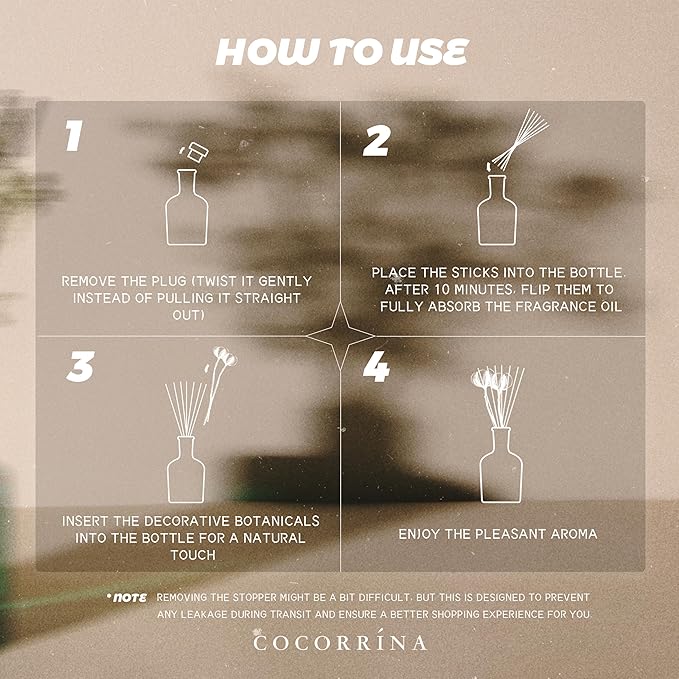 COCORRÍNA Eucalyptus & Wild Mint Reed Diffuser – 6.76 oz Essential Oil with 8 Reeds & Real Eucalyptus Sticks, Home Fragrance for Bedroom or Bathroom Décor