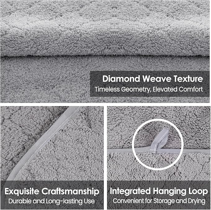 Microfiber Bath Towels, Oversized, Ultra Soft, Super Absorbent and Fast Drying, No Fading and Multipurpose Use for Sports, Travel, Fitness, SPA and Yoga (Coral Fleece - Grey, 30 in x 60 in)