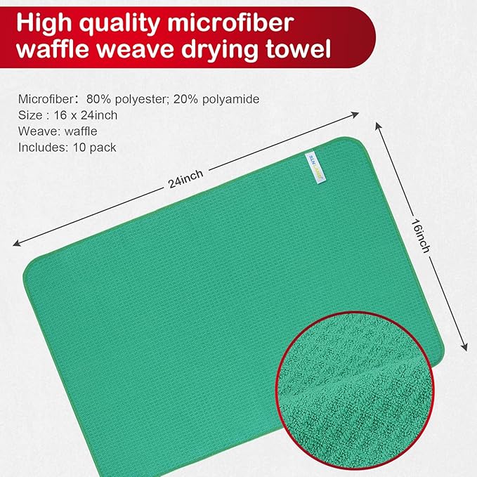 Kitchen Towel Premium Sublimation Blank Towels Fast Drying Tea Towel Polyester Dish Towels for Drying Dishes Festive Decoration 16 Inch X 24 Inch 10 Pack Christmas Green