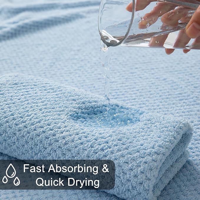 Extra Large Bath Towels Set 35x70 Inches - Blue Luxury 600 GSM Oversized Bath Sheet Towel,Ultra Soft Microfiber - Quick Dry,Highly Absorbent Shower Towels Spa Hotel Bathroom Towel Set (4-Pack)