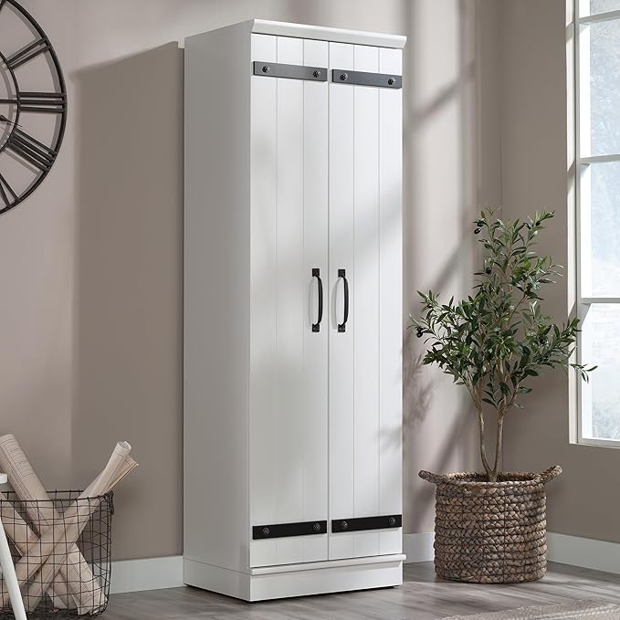 Sauder HomePlus 2-Door Kitchen Pantry Cabinet/Pantry cabinets, Soft White Finish