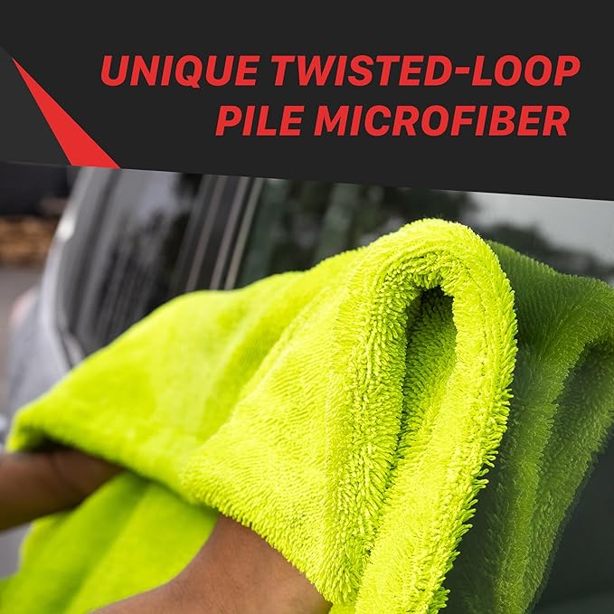 Universal Car Drying Towel 30” x 30” — 1600GSM Plush Double-Sided Microfiber — Super Absorbent Rinse-Free Drying Towel for Car Wash & Detailing — Scratch-Free, Lint-Free Auto Care Cloth