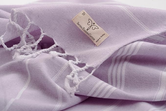 SMYRNA TURKISH COTTON Classical Series Throw Blanket 50x60, Outdoor Blankets, Throws and Blankets for Couch, Sofa, Bed, Chair, Beach Picnic, Travel Boho Turkish Blanket, Lilac