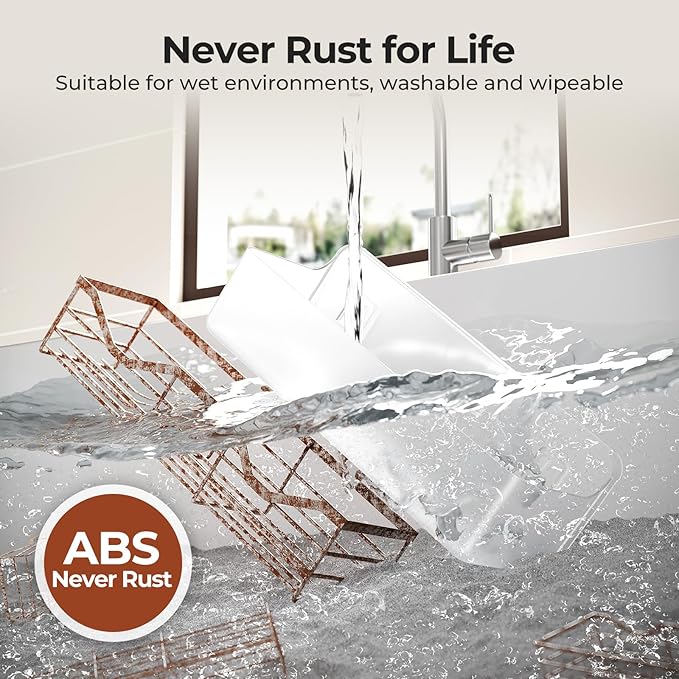 Orimade Shower Caddy 3-Pack – No-Drill Adhesive Bathroom Shelves, Rustproof ABS, Clear
