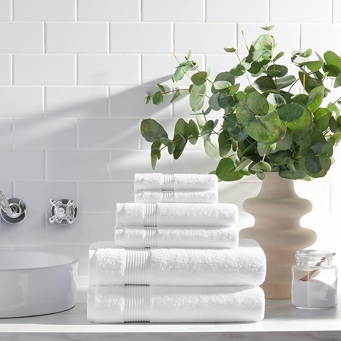 Arkwright Bath Washcloths 12 Pack - Super Soft 100% Cotton, 600 GSM Quick Dry & Absorbent, Luxury Face & Body Wash Cloth Towels for Hotels, Spa, and Vacation Rentals, Dove White