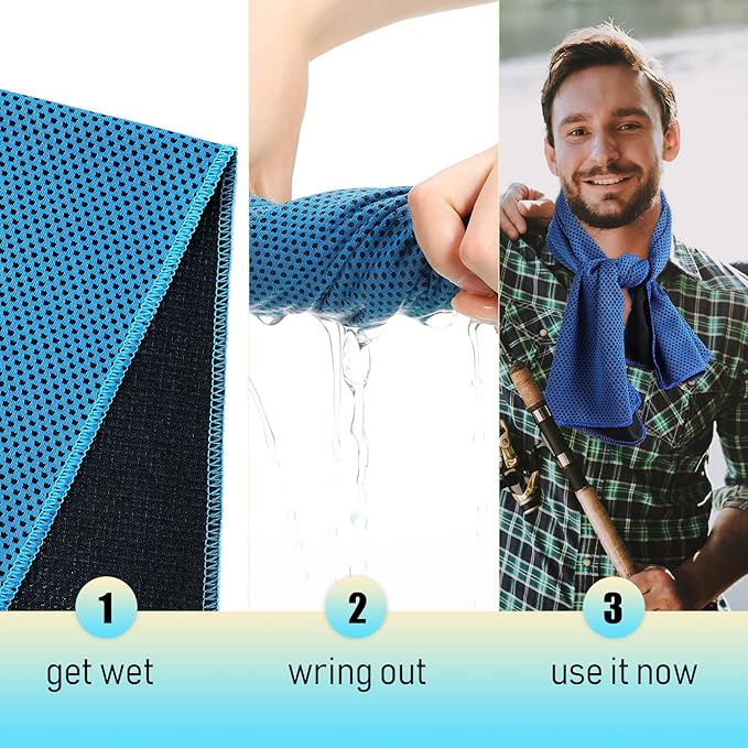 100 Pack Cooling Towel - Microfiber Cold Sports Sweat Rags Neck & Face Breathable Ice Chilly Towel for Gym Yoga Golf Workout Beach Accessories