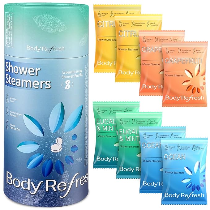 Shower Steamers Aromatherapy 8 Pack, Birthday Gifts for Men, Shower Bombs for Stress Relief Relaxation Self Care, Easter Basket Essentials