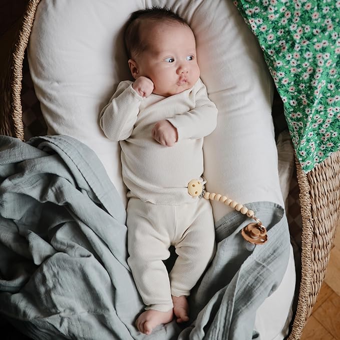 mushie Muslin Baby Swaddle Blanket | 100% Organic Cotton (Kites)
