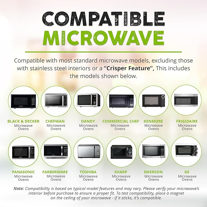 HOVER COVER High Power Magnetic Microwave Splatter Cover with Strongest Magnetic Grip, Collapsible 12-Inch BPA-Free Food Lid, Vented Plate Guard, Dishwasher Safe Space-Saving Storage - Green