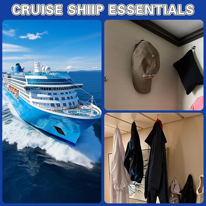 Magnetic Hooks, 40 Pack Magnetic Hooks for Cruise Cabins, 25lbs Magnet Hooks, Strong Magnetic Hook Heavy Duty, Magnets with Hook, Metal Magnetic Hook for Hanging, Refrigerator, Grill