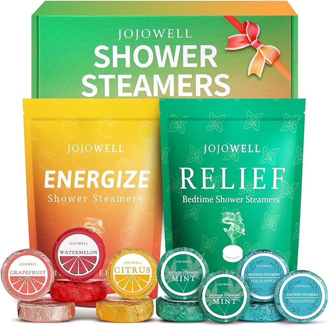 Shower Steamers Aromatherapy - 12 Pack Shower Bomes with Essential Oils, Birthday Gifts for Men Women, Valentines Day Gifts for Him Her, Relaxation Self Care Gift for Women, Easter Basket Essentials