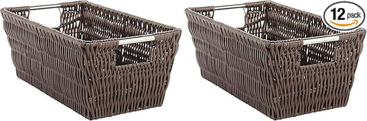 Whitmor Rattique Small Shelf Tote (6500-2712-JAVA) (Pack of 2)