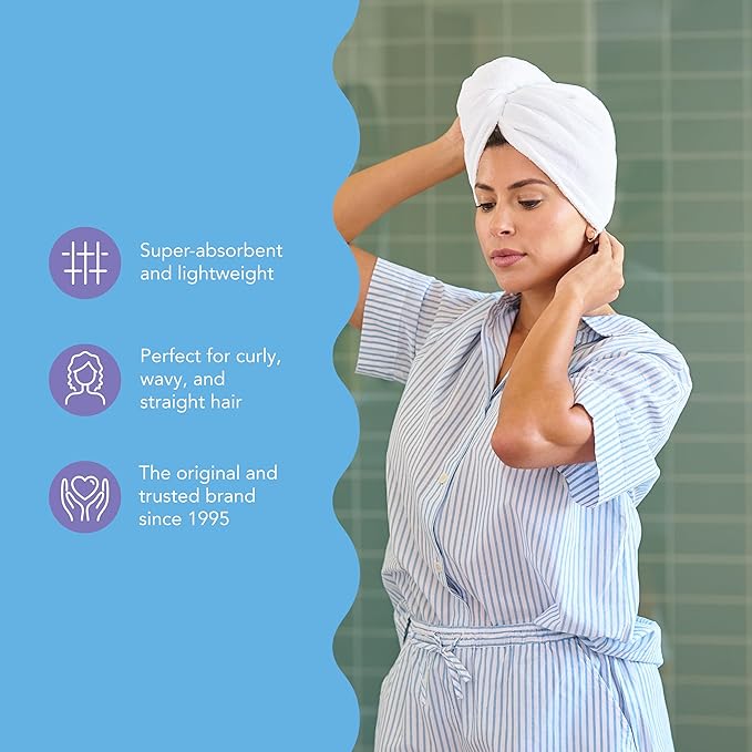 Turbie Twist 2-Pack Extra Long Microfiber Hair Towel for Beauty, Travel, Gifting - Hair Wrap Turban for Long & Thick Hair - Premium Personal Care - Pink&Mint