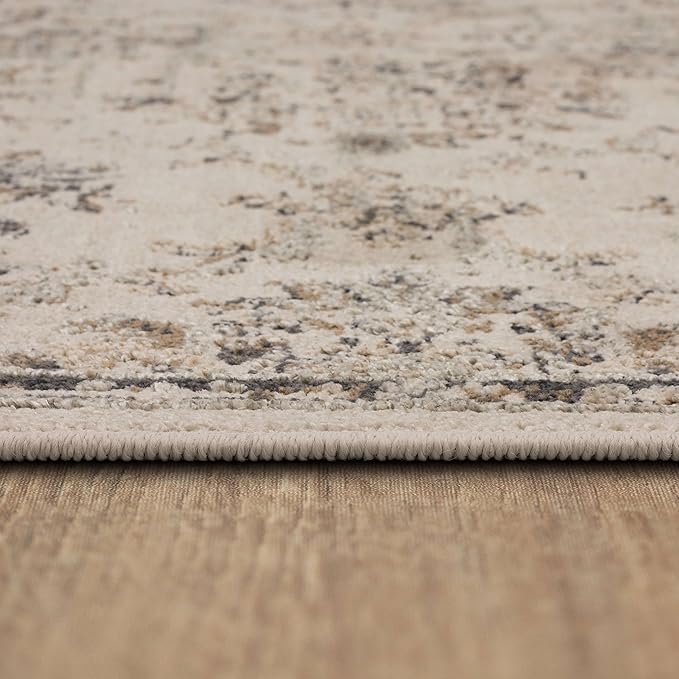 Mohawk Home Kinston Traditional Ornamental Beige 3' x 5' Area Rug Perfect for Kitchen, Living Room, Dining Room