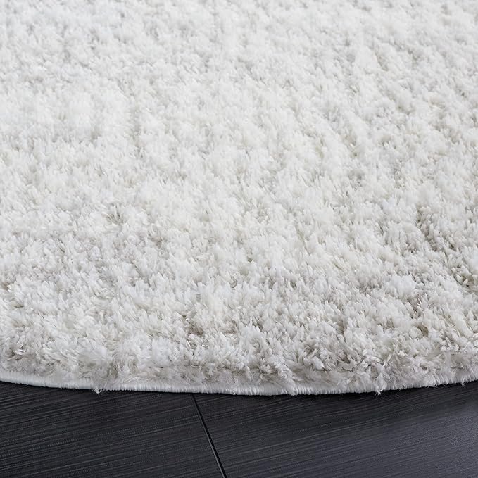 SAFAVIEH Berber Shag Collection Area Rug - 12' Round, Ivory & Light Grey, Modern Design, Non-Shedding & Easy Care, 1.2-inch Thick, Ideal for The Living Room, Bedroom, Dining Room (BER563F-12R)