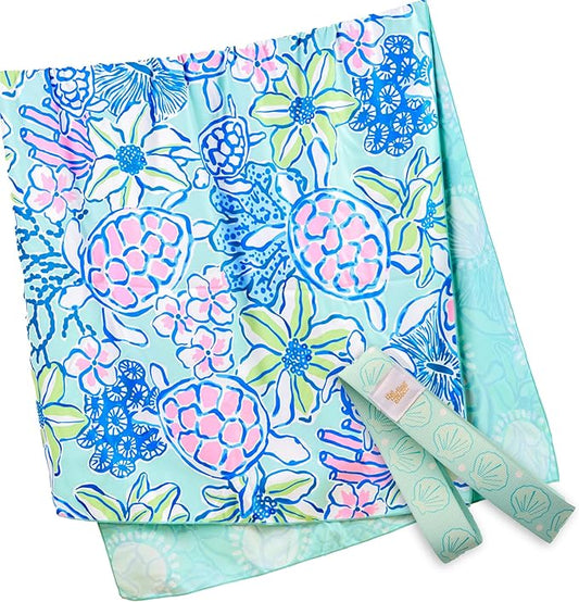 The Darling Effect Beach Towel Set Microfiber Quick Dry Towel Extra Large Sand and Water Resistant Oversized for Pool or Beach Chairs 3 Piece Set with Matching Bag and Stay Put Band