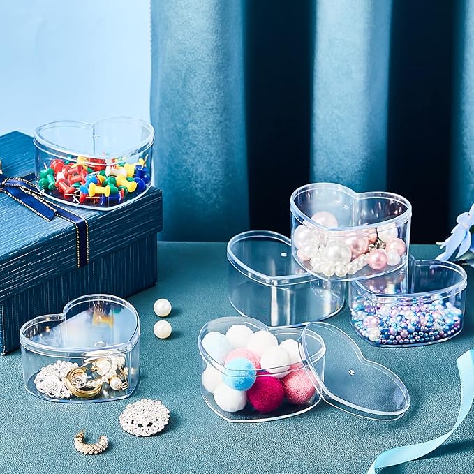 Blulu 8 Pcs Clear Acrylic Box with Lid Plastic Jewelry Mini Storage Box Mini Cube Containers for Candy and Tiny Jewelry Easter Party Favor(3.27 x 2.76 x 1.57 Inch,Classic Style)