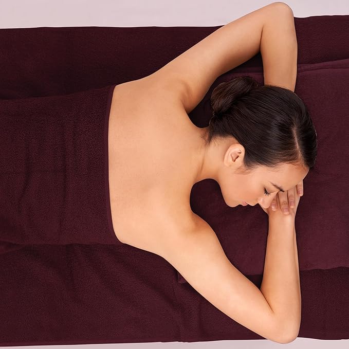 Bath Sheets – Extra Large Bathroom Sheet Set – Pack of 2 Jumbo Towels Burgundy (71x35in) – 100% Cotton Soft Quick Dry Large Bath Towels for Adults Hotel Spa Bathroom Use