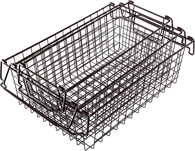 Set of 3 Storage Bins - Basket Set for Toy, Kitchen, Closet, and Bathroom Storage - Small, Medium, and Large Shelf Organizers by Home-Complete (Brown)