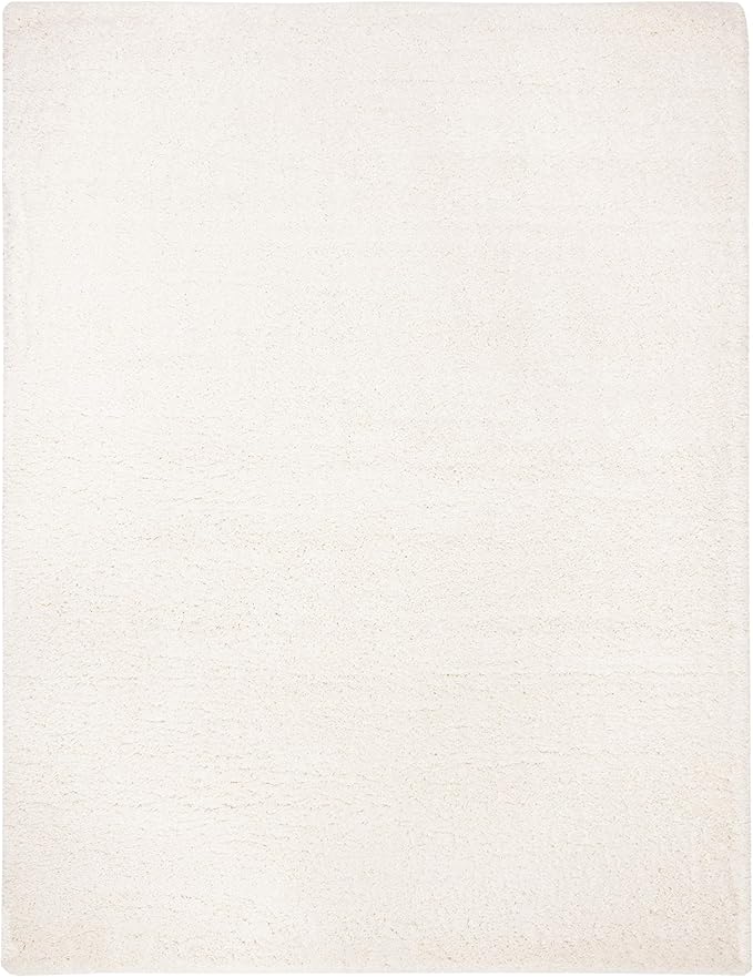 SAFAVIEH Area Rug 8x10 - Fontana Shag Collection - Large - Ivory, Solid Pattern, Non-Shedding & Easy Cleaning, Ultra Plush Thick Pile, Ideal for Living Room, Bedroom, Dining Space (FNT800A)