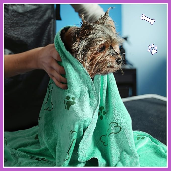 8 Pcs Dog Towels for Drying Dogs Cats Pet Towels Bulk Puppy Microfiber Quick Drying Paw Bath Bathing Supplies Absorbent for Medium Pets(Classic Color,18 x 28 Inch)