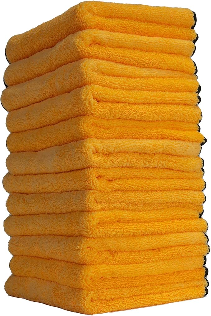 Chemical Guys Premium Microfiber Towels (16 Inch x 16 Inch) (Pack of 12) and Chenille Premium Scratch-Free Microfiber Wash Mitt (2 Pack)