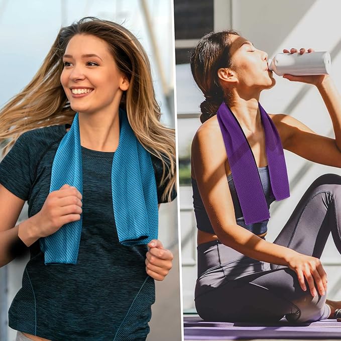 100 Pack Cooling Towel - Microfiber Cold Sports Sweat Rags Neck & Face Breathable Ice Chilly Towel for Gym Yoga Golf Workout Beach Accessories