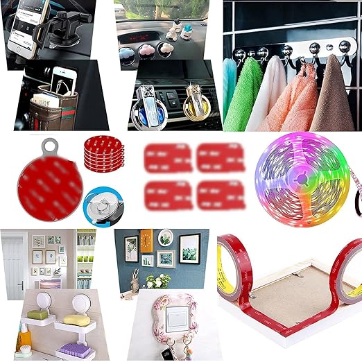 Double Side Tape Heavy Duty,1in x 10ft Mounting Tape Strong Adhesive Double Sided Tape Waterproof Foam Tape for LED Strip Light Tape Picture Hanging Strips for Wall