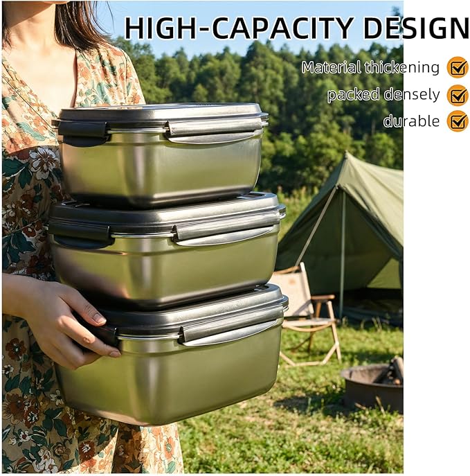 food prep stainless steel containers, turkey container, freezer safe, oven safe, suitable for open flame and induction stove, ideal for pickling kimchi（12000ML/423OZ）
