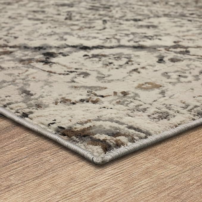 Mohawk Home Invati Traditional Floral Ornamental Cream 3' 11" x 6' Area Rug Perfect for Living Room, Dining Room, Office