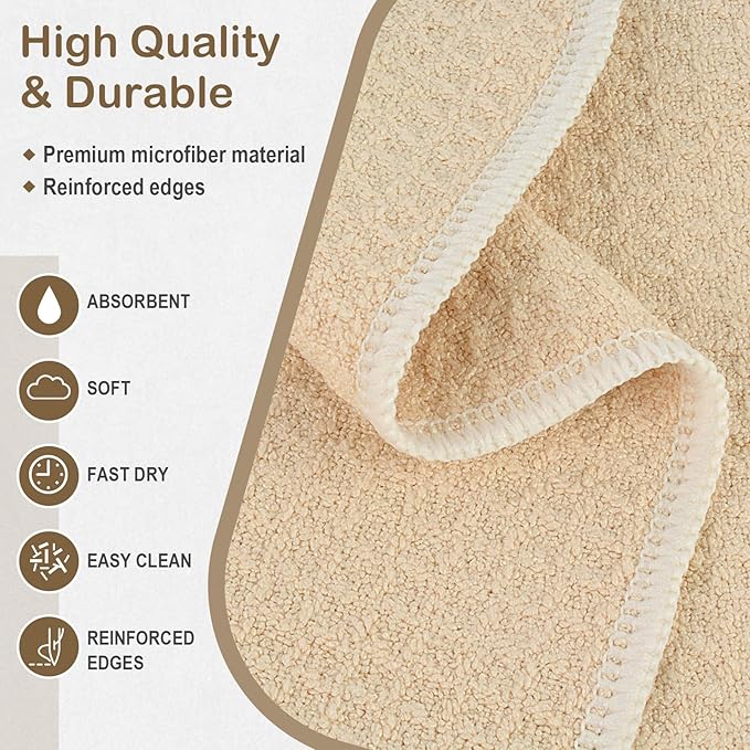 Microfiber Dish Towels for Drying Dishes Premium Sublimation Blank Towels Fast Drying Tea Towel Polyester Kitchen Towel 16 Inch X 24 Inch 10 Pack Cream