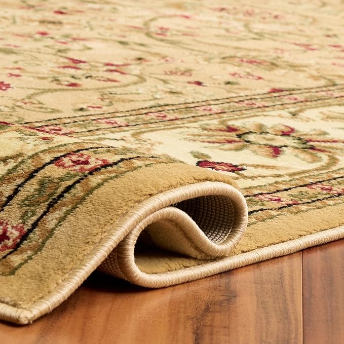 SAFAVIEH Lyndhurst Collection Area Rug - 3'3" Square, Beige & Ivory, Traditional Oriental Design, Non-Shedding & Easy Care, Ideal for High Traffic Areas in Living Room, Bedroom (LNH212D)