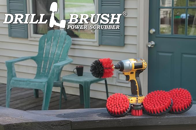 Outdoor Cleaning Supplies - Bird Bath Brush - Garden Statues Cleaning Kit - Outdoor Water Fountain Cleaning Brush - Headstone Restoration Brush Kit - Outdoor Granite Cleaner - Concrete Cleaning Brush