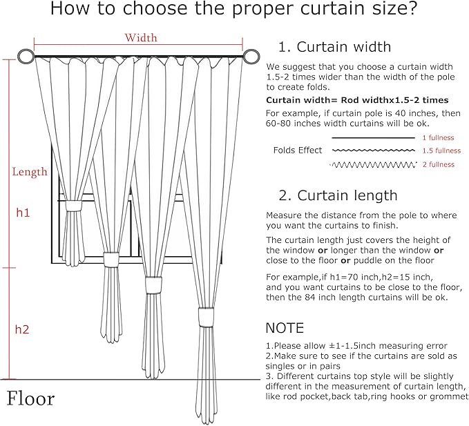 Vision Home Blue Fog Pinch Pleated Full Blackout Curtains Linen Blended Room Darkening Window Curtains 120 inch for Living Room Bedroom Thermal Insulated Pinch Pleat Drapes with Hooks 60" Wx120 Lx1