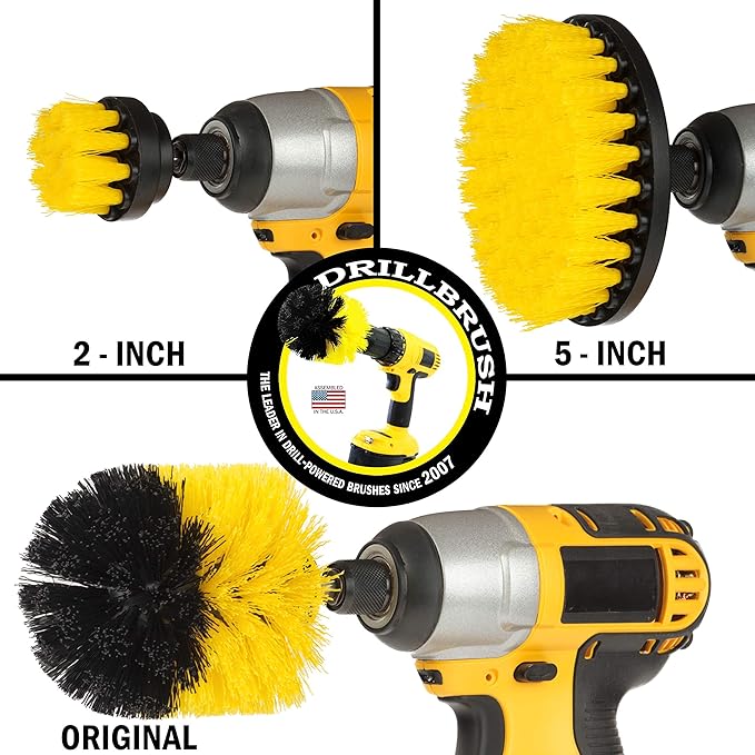 Bathroom Cleaner - Cleaning Supplies - Spin Brush - Grout Cleaner - Bathtub - Shower - Drill Brush - Carpet Cleaner - Sink - Shower Mat - Scrub Brush - Tile Grout Cleaning Tool & Shower Power Cleaner