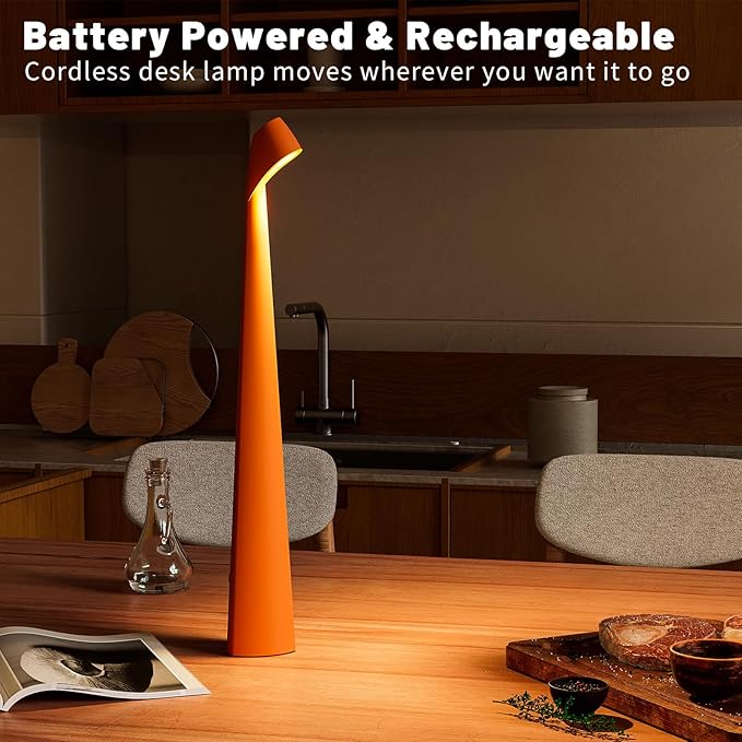 Portable Cordless LED Desk Lamp - Rechargeable Wireless Table Lamp 3-Level Brightness